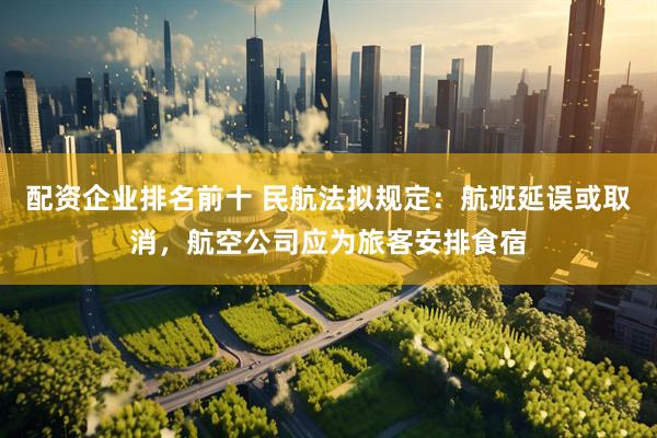 配资企业排名前十 民航法拟规定：航班延误或取消，航空公司应为旅客安排食宿
